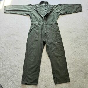 Vintage US Army OG-107 Olive Drab OD Green Coveralls XL Vietnam Era